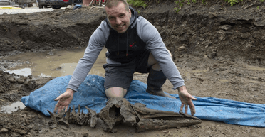 "Знахідка всього життя": чоловік, копаючи басейн, знайшов кістки дельфіна віком 8000 років (фото)