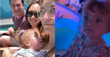 Дівчинка заснула на руках у мами, а прокинулася в Діснейленді: її реакція безцінна (відео)