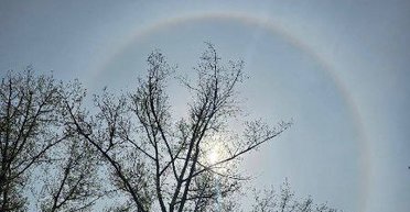 Редкое и эффектное явление: в Киеве видели солнечное гало