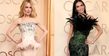 Красная дорожка "Оскара": Деми Мур и Кидман в перьях, а Коупленд — с отчаянным декольте (фото)