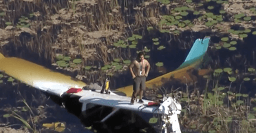 Пілот розбив літак і провів ніч у болоті з алігаторами (відео)
