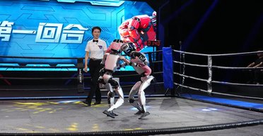 Наносили удары кулаками: в Китае гуманоидные роботы впервые столкнулись на ринге в бою (фото)