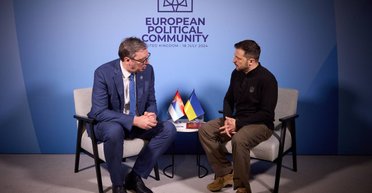 Вызовы безопасности и политические вызовы: о чем Зеленский говорил с Вучичем в Британии (фото)