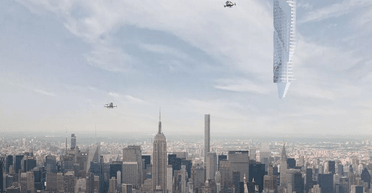 Підвісний перевернутий "хмарочос майбутнього" звисатиме з астероїда (фото)