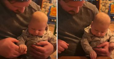 "Розумний хлопчик": жест 2-місячного сина під час сімейної вечері насмішив батьків (відео)