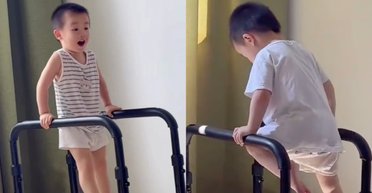 "Природжений гімнаст": трирічний хлопчик вразив людей своїми трюками (відео)