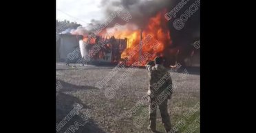 В России вспыхнула бывшая база ЧВК "Вагнер" (видео)