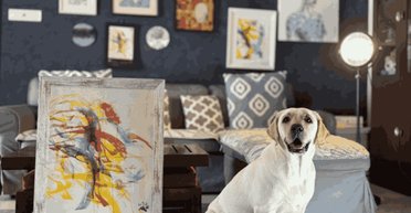 Подобрали на улице: собака по имени Дали стала художницей и покоряет мир искусства (фото)