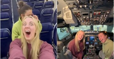 Студентки стали єдиними пасажирами у літаку: їм дозволили сісти в крісла пілотів