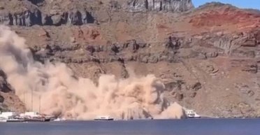 Ад в раю: мощный оползень накрыл популярный курорт Санторини (фото, видео)