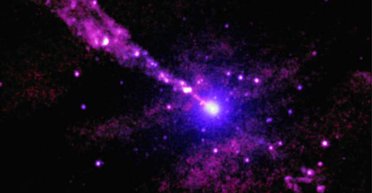 Величезна чорна діра викинула струмінь плазми в космос, і він врізався в щось невідоме (фото)