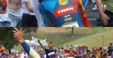 Велогонщика на Tour de France оштрафували за поцілунок із дружиною (відео)