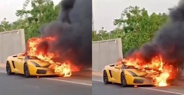 Дорогой суперкар Lamborghini сожгли во время ссоры (видео)