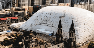 Бесшумно и без пыли: в Китае создали уникальный купол для строительных работ (видео)