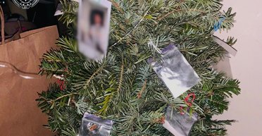 У Києві іноземець прикрасив ялинку пакетиками з наркотиками (фото)