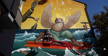 "Восхищается весь мир": атаки морских дронов "Магура" запечатлели на мурале в Киеве (фото)