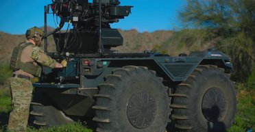 Наземный робот Rheinmetall пережил падение в океан и выбрался на сушу (видео)