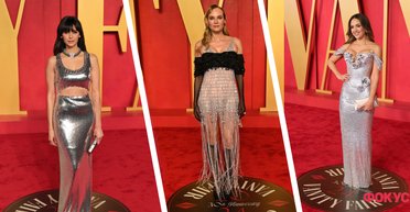 Блискучі образи на "Оскар 2024": срібні паєтки, стрази, металізовані текстури (фото)