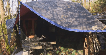 Безхатченко, який шукає золото в одному з парків, вирішив побудувати там хатину (відео)