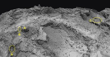 Уперше на кометі знайдені печери: вони йдуть майже на 50 метрів у глибину
