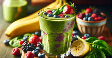 Вітамінний смузі з ягодами, бананом і шпинатом: смачно і корисно