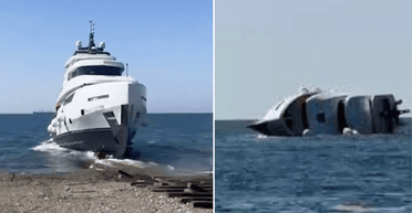 Перший рейс закінчився катастрофою: розкішна яхта пішла на дно після виходу в море (відео)