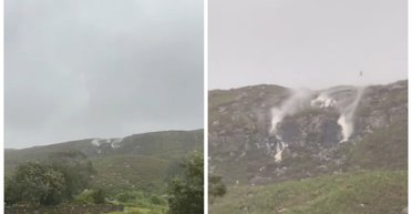 Живописный водопад бросает вызов гравитации: вода течет вертикально вверх (видео)