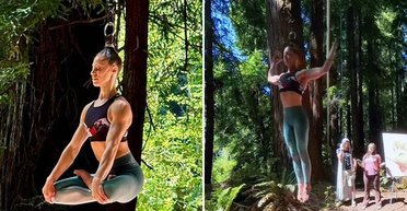 Американка шокировала выносливостью, когда на долгое время повисла в воздухе на собственных волосах (фото, видео)