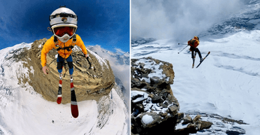 Британец побил мировой рекорд, спрыгнув на лыжах со скалы в Гималаях (видео)
