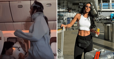 Актриса "запалила" в проході літака в піжамі та масці, поки чоловік дивився в телефон (відео)