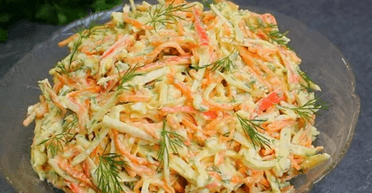 Салат с морковью по-корейски, сыром и крабовыми палочками: пошаговый рецепт