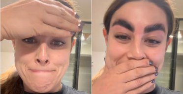 Девушка сделала ламинирование бровей и пожалела об этом на следующий день (видео)