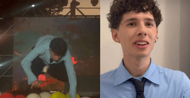 Відомий співак впав прямо на концерті: як він викрутився з курйозу (відео)