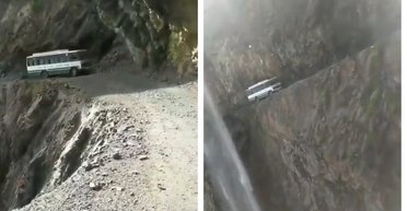 Самая опасная работа в мире: как работает водитель автобуса на экстремальных дорогах (видео)