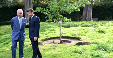 Король Чарльз ІІІ та Еммануель Макрон посадили дерево в паризькому саду (фото)