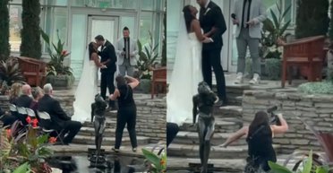 Фотограф упала у фонтан на весіллі, але продовжила знімати і зробила ідеальні кадри