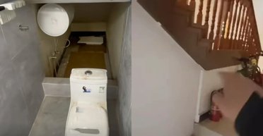 Унітаз посеред кімнати: крихітну квартиру під сходами здали в оренду за день (фото)