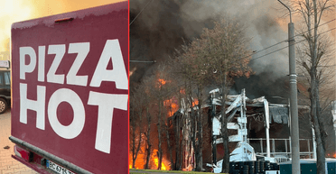 Пожар во Львове после массированной атаки: сгорела фабрика новой сети пиццерий (видео)