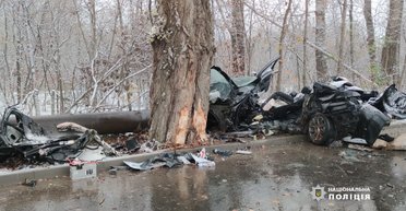 У Чернівцях легковик в'їхав у дерево через погоду: загинуло троє людей (фото)