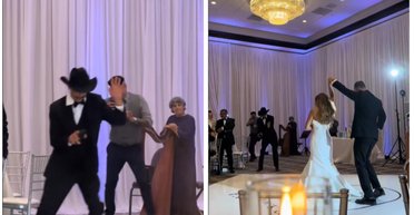 Переплюнул молодоженов: реакция папы на первый танец дочери стала вирусной (видео)