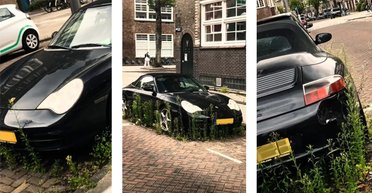 Порос травой: таинственный спорткар Porsche бросили прямо на улице (фото, видео)