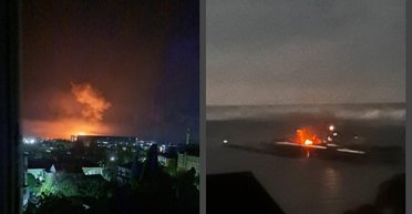 В российском Туапсе беспилотники поразили порт: пылает нефтяной терминал (фото, видео)