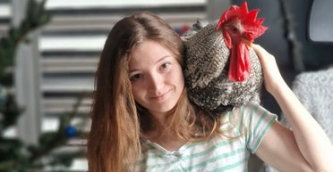 Украинка спасла цыпленка от гибели: теперь они живут вместе в квартире (видео)