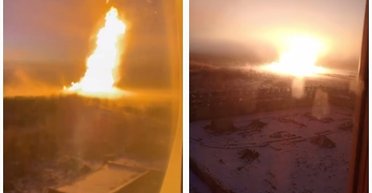 В Омській області РФ здійнялася масштабна пожежа: вибухнув газопровід (відео)