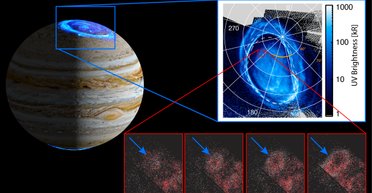 Космический аппарат "Юнона" обнаружил новые странные полярные сияния на Юпитере