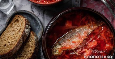 Рецепт пісного борщу з карасями