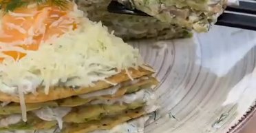 Кабачковый торт с грибами: готовим вкусную сезонную закуску