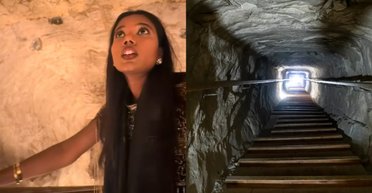 Туристка зашла внутрь пирамиды в Египте и сразу пожалела об этом (видео)