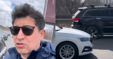 Известный телеведущий попал в ДТП в Киеве (видео)