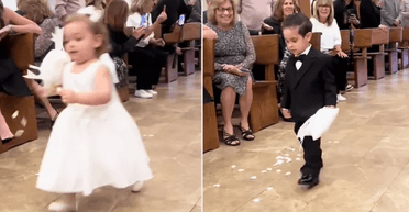 Діти несли молодятам обручки і квіти на весіллі, але щось пішло не так (фото)
